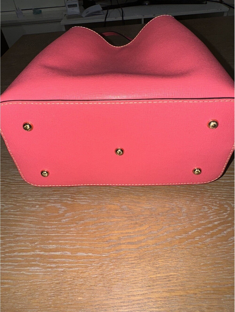 Dooney and Bourke Saffiano Leather Barlow Satchel Bag Pink Gold Hardware - Picture 9 of 9
